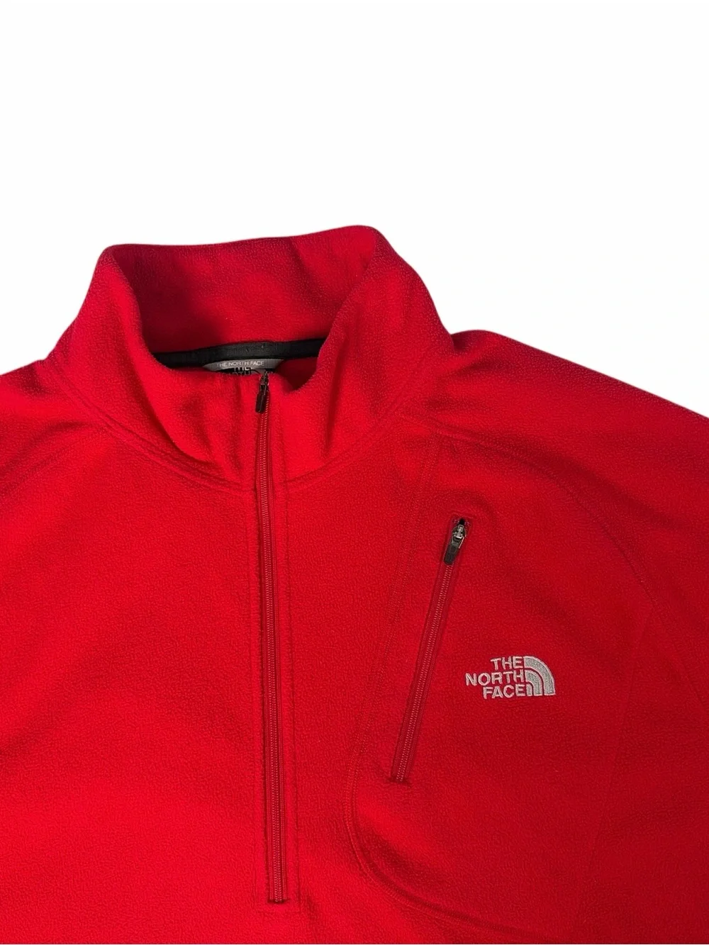 The North Face Men's Red Fleece  Sweater Pullover 1/4 Zip Size XL